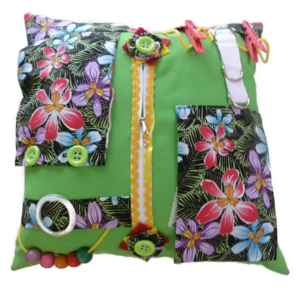 Fiddle Cushion - Square #1 Lime Green