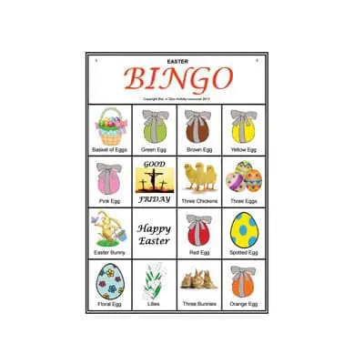 Easter Picture Bingo - Printable