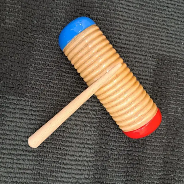 Guiro wooden musical instrument