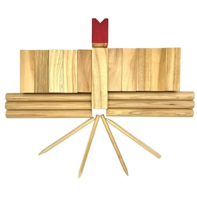 Kubb Game is a wooden outdoor throwing game