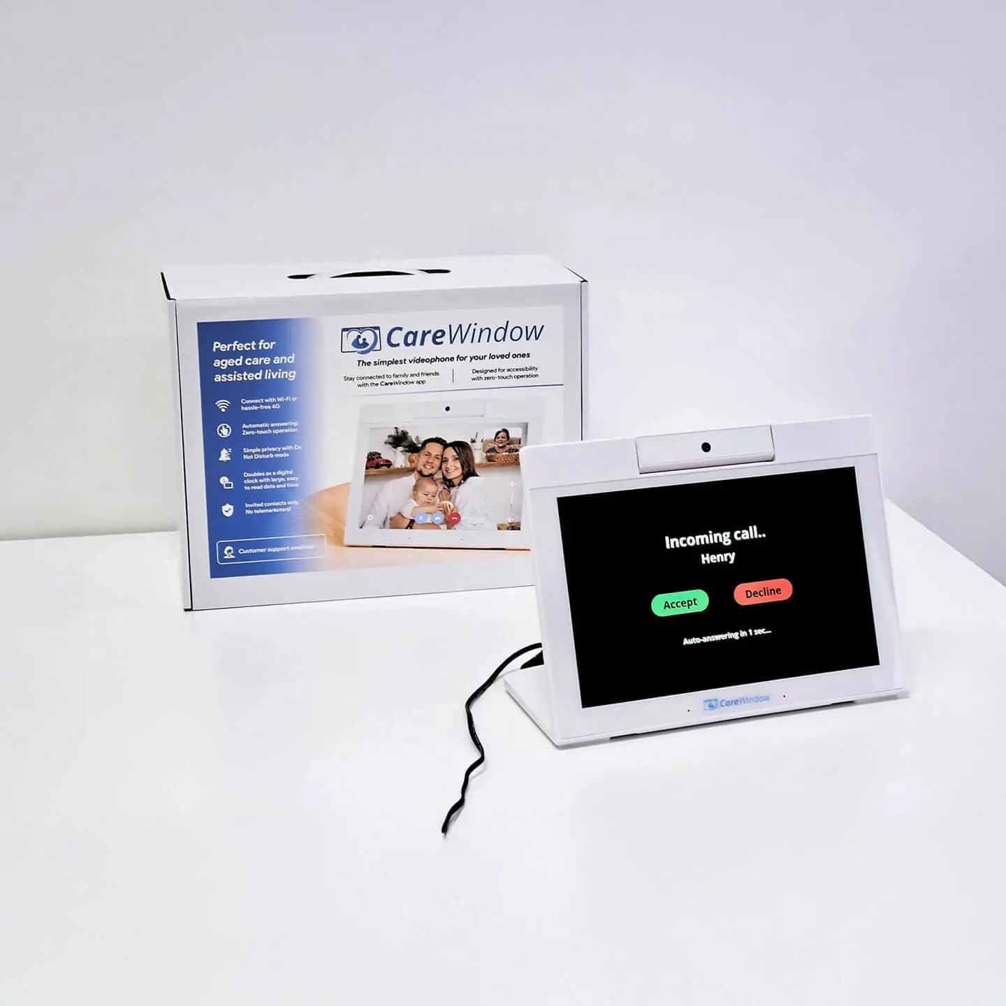 CareWindow video phone, so easy people with dimentia cna use it