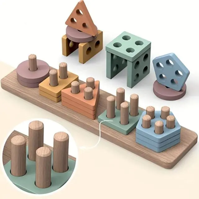 Wooden stacking & sorting set
