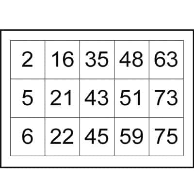 Bingo Cards Numbered to 75 (Set 2) - Printable