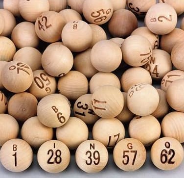 Bingo Balls - Wooden (numbered 1-75)