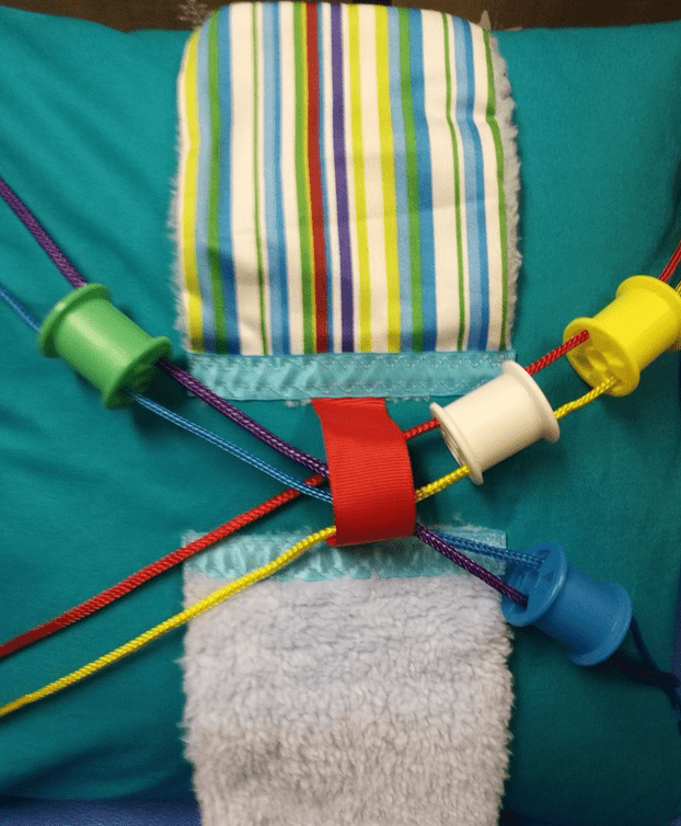 Fiddle Cushion Square #23 Aqua - Image 2