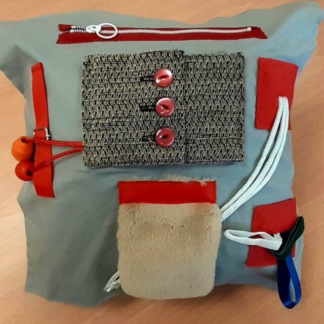 Fiddle Cushion Square #24  Grey