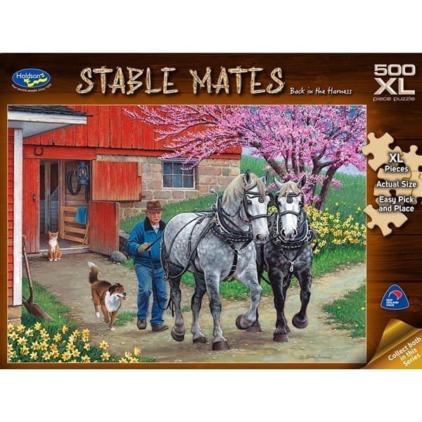 500p Large Piece Jigsaw - Stable Mates - Back in Harness