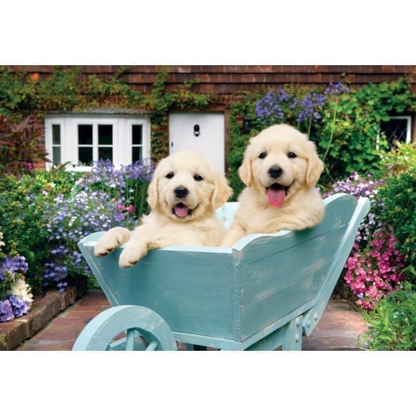 260p Large Piece Jigsaw - Puppies in a Wheelbarrow