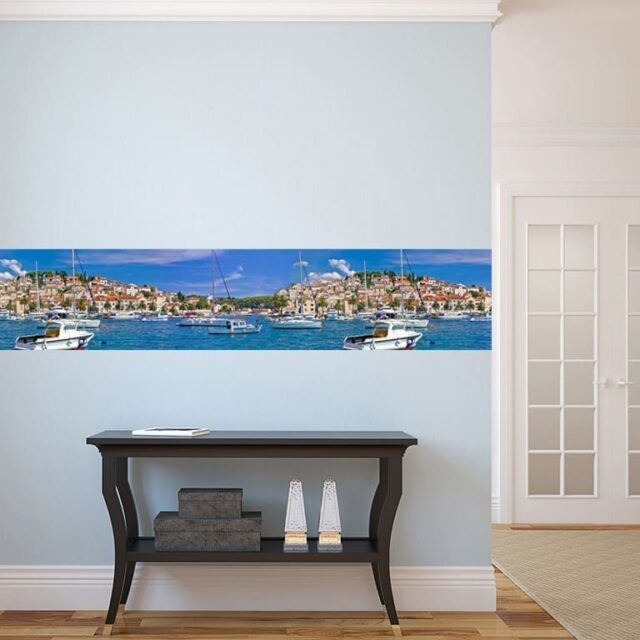 Harbour scene wall panel strip
