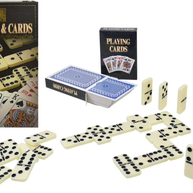 Domino and playing card set