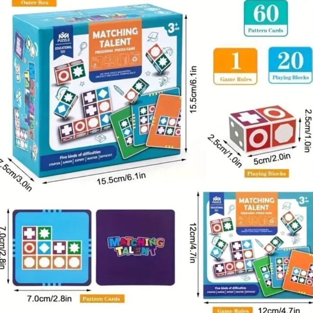 Symbol game with matching cards and dice