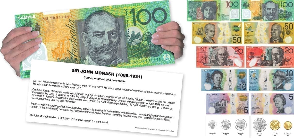 Large Print Australian Money - Take Note