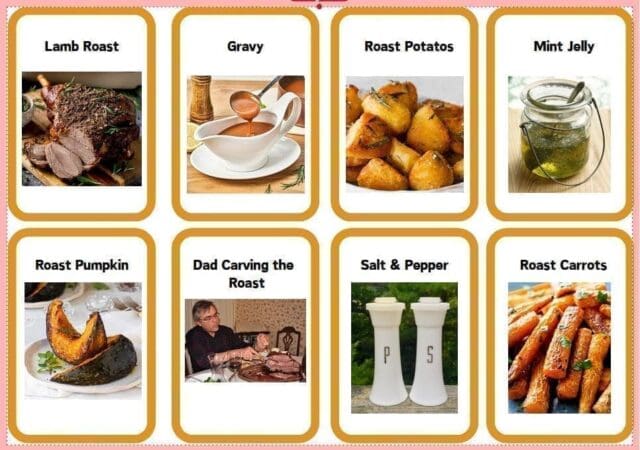 Memory Matching Cards 'Roast Dinner'